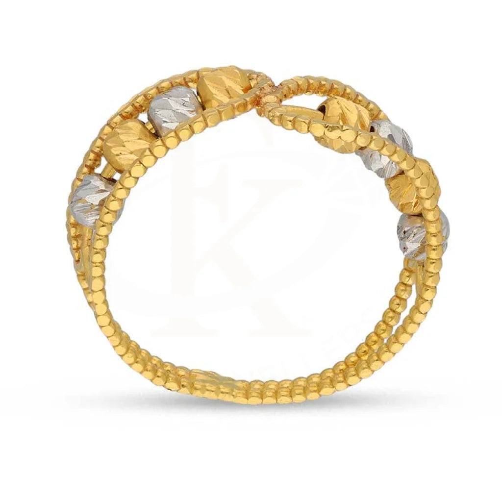 Dual Tone Gold Beads Ring 22Kt - Fkjrn22K3712 Rings