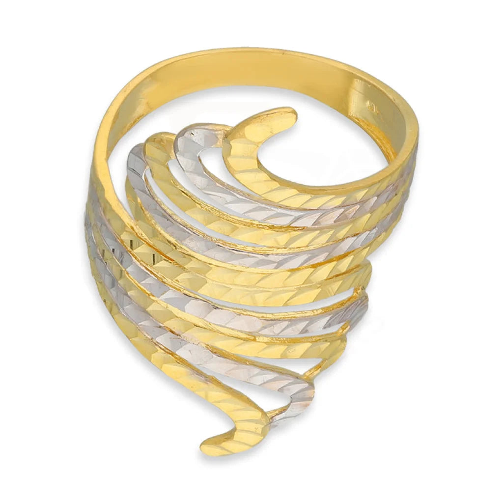 Dual Tone Gold Curve Ring 22Kt - Fkjrn22K5149 Rings