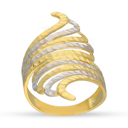 Dual Tone Gold Curve Ring 22Kt - Fkjrn22K5149 Rings