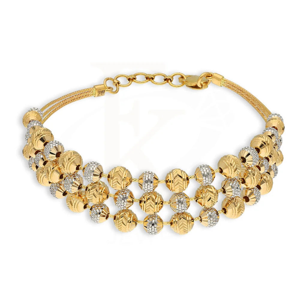 Dual Tone Gold Balls Bracelet 22Kt - Fkjbrl22K5037 Bracelets