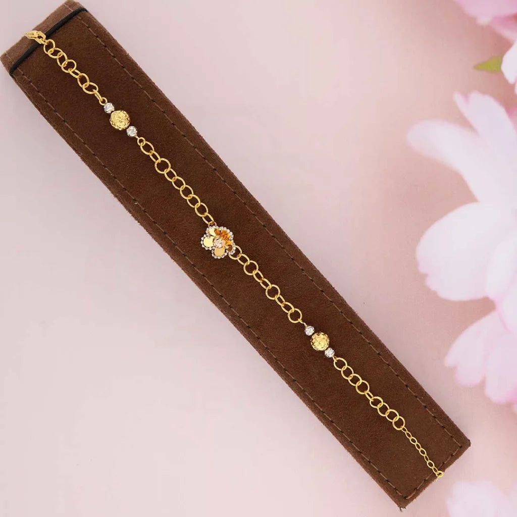 Dual Tone Gold Flower Bracelet 22Kt - Fkjbrl22K3000 Bracelets