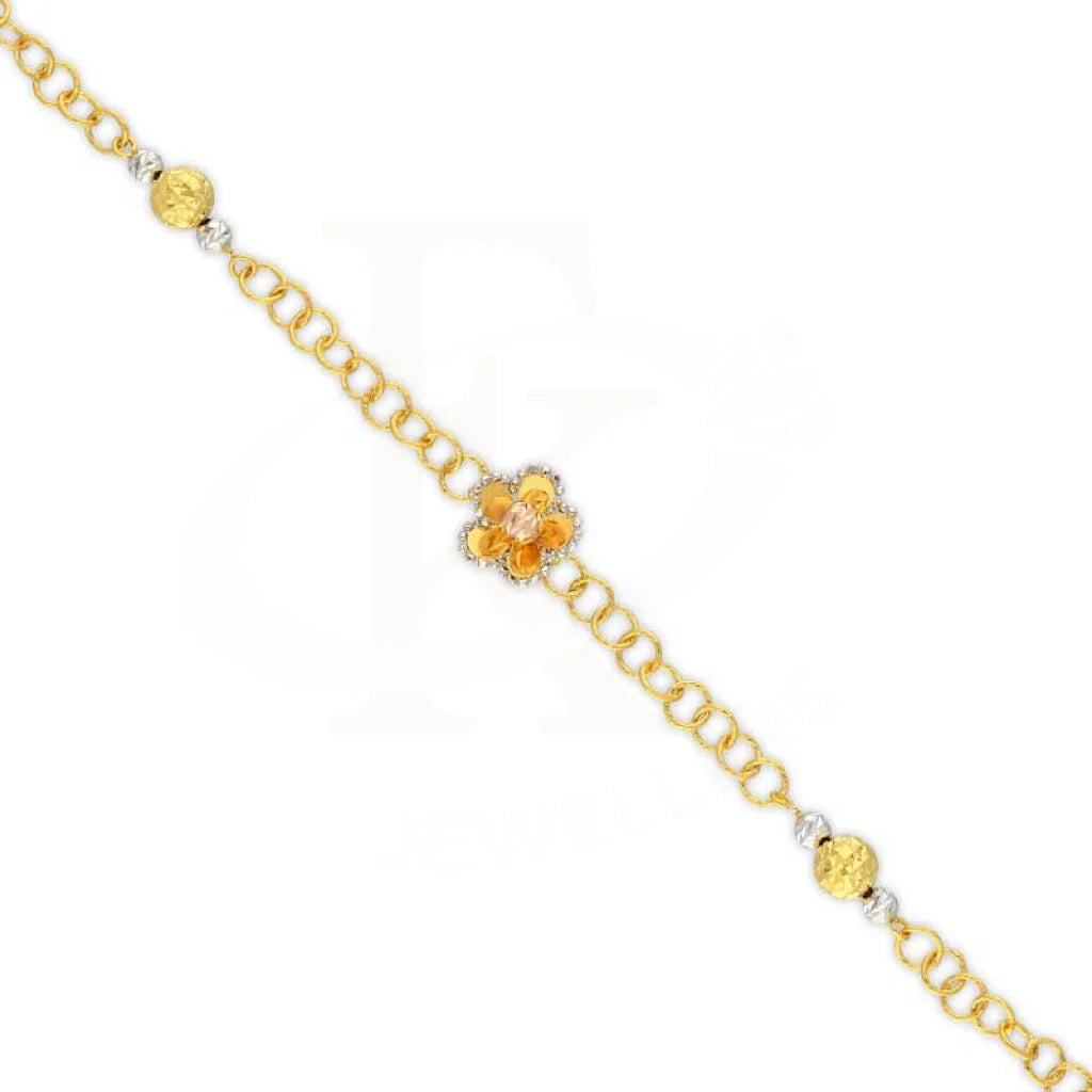 Dual Tone Gold Flower Bracelet 22Kt - Fkjbrl22K3000 Bracelets