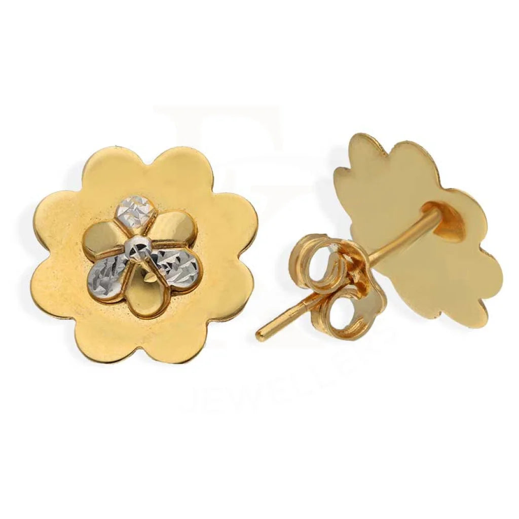 Dual Tone Gold Flower Pendant Set (Necklace Earrings And Ring) 18Kt - Fkjnklst18K2413 Sets