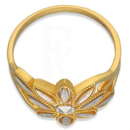 Dual Tone Gold Flower Ring 22Kt - Fkjrn22K3873 Rings