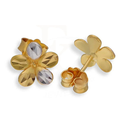 Dual Tone Gold Flower Shaped Pendant Set (Necklace Earrings And Ring) 22Kt - Fkjnklst22K2395 Sets