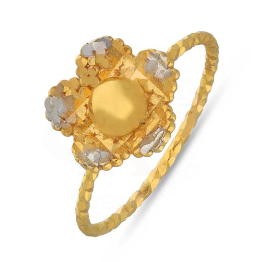 Dual Tone Gold Flower Shaped Ring 22Kt - Fkjrn22K3709 Rings