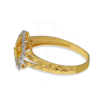 Dual Tone Gold Flower Shaped Ring 22Kt - Fkjrn22K3716 Rings