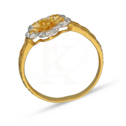 Dual Tone Gold Flower Shaped Ring 22Kt - Fkjrn22K3716 Rings