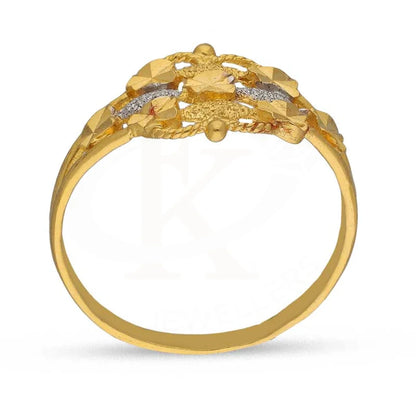 Dual Tone Gold Hearts Shaped Ring 22Kt - Fkjrn22K3726 Rings