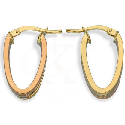 Dual Tone Gold Hoop Earrings 18Kt - Fkjern18K2840