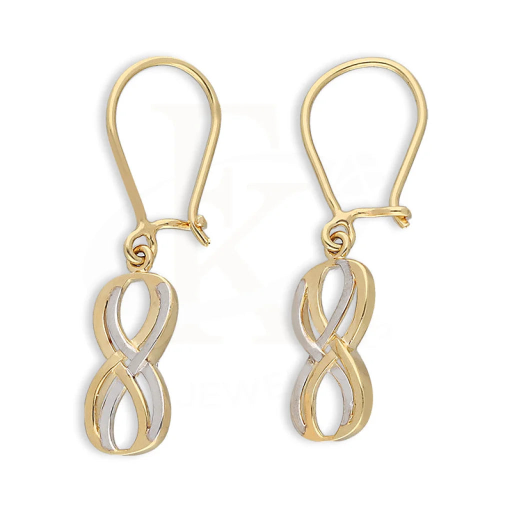 Dual Tone Gold Infinity Hoop Earrings 18Kt - Fkjern18K5526