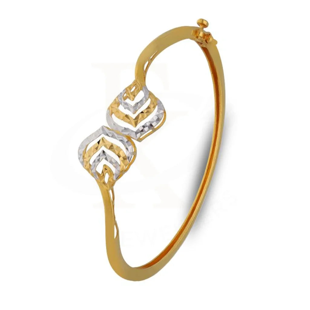 Dual Tone Gold Leaf Shaped Bangle In 22Kt - Fkjbng22K1932 Bangles