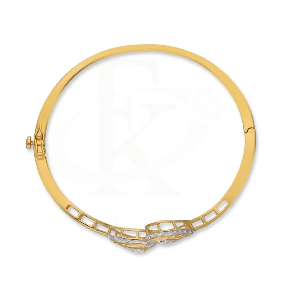 Dual Tone Gold Leaf Shaped Bangle In 22Kt - Fkjbng22K1936 Bangles