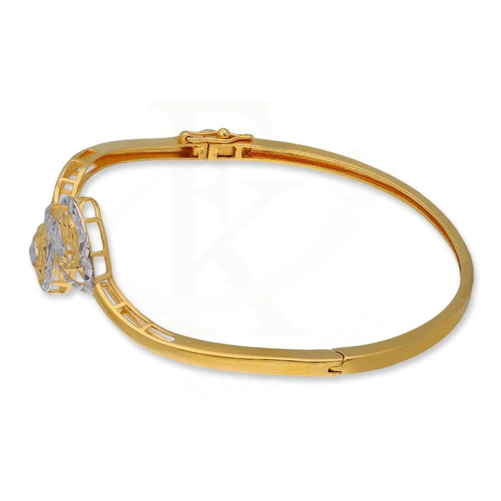 Dual Tone Gold Leaf Shaped Bangle In 22Kt - Fkjbng22K1936 Bangles