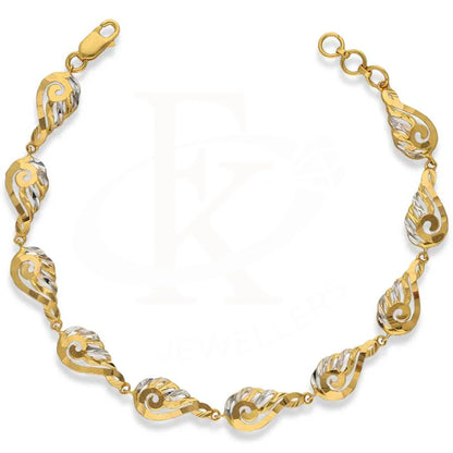 Dual Tone Gold Leaf Shaped Bracelet 22Kt - Fkjbrl22K3036 Bracelets