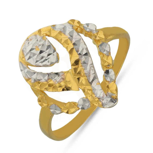 Dual Tone Gold Leaf Shaped Ring 22Kt - Fkjrn22K3720 Rings