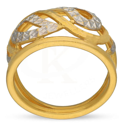 Dual Tone Gold Leaf Shaped Ring 22Kt - Fkjrn22K3870 Rings