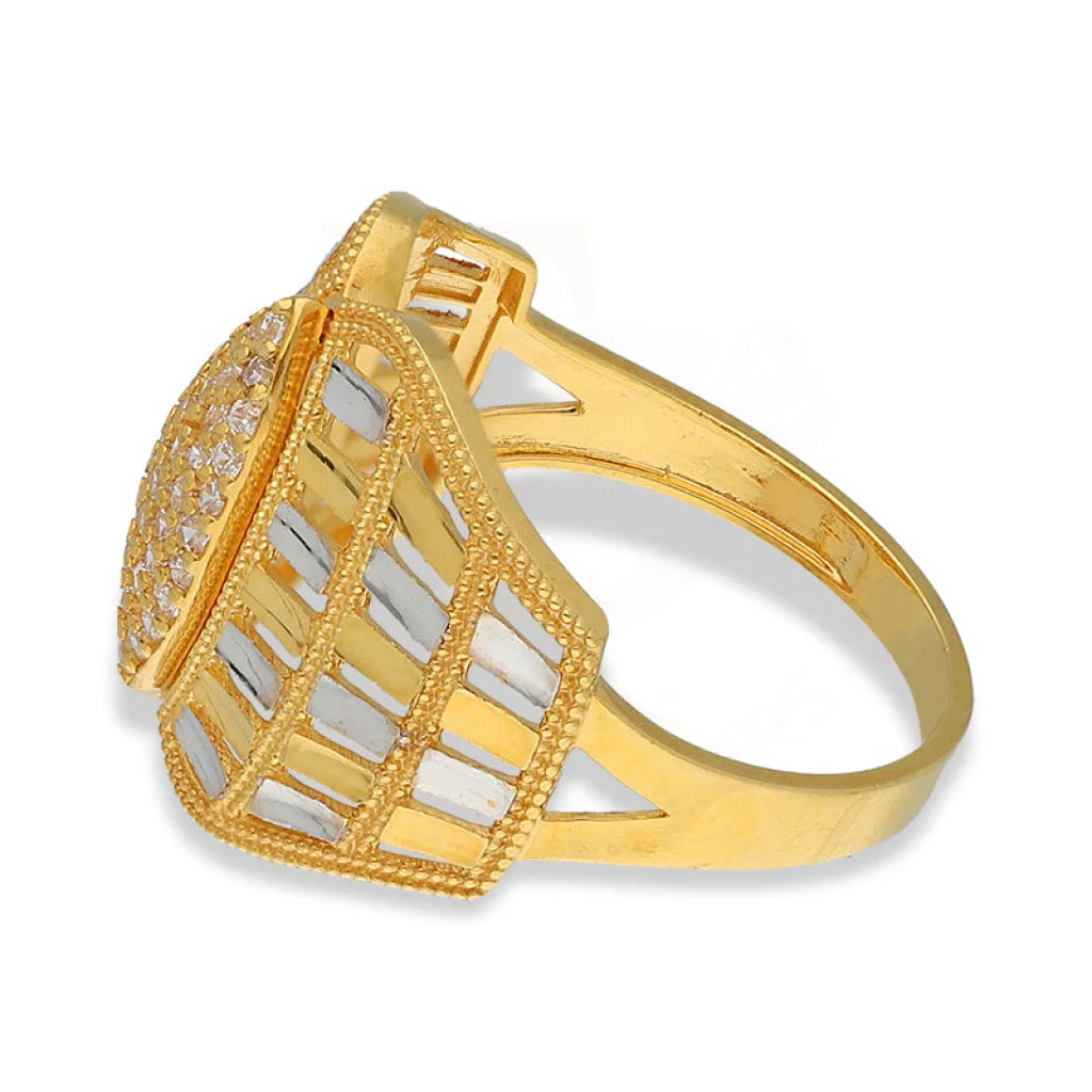 Dual Tone Gold Marquise Shaped Ring 22Kt - Fkjrn22K5139 Rings