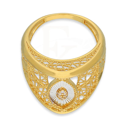 Dual Tone Gold Marquise Shaped Ring 22Kt - Fkjrn22K5140 Rings