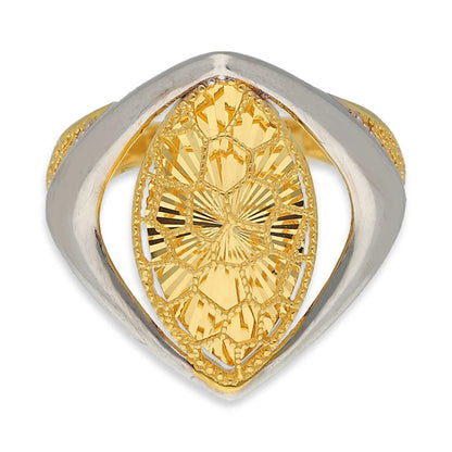 Dual Tone Gold Marquise Shaped Ring 22Kt - Fkjrn22K5145 Rings