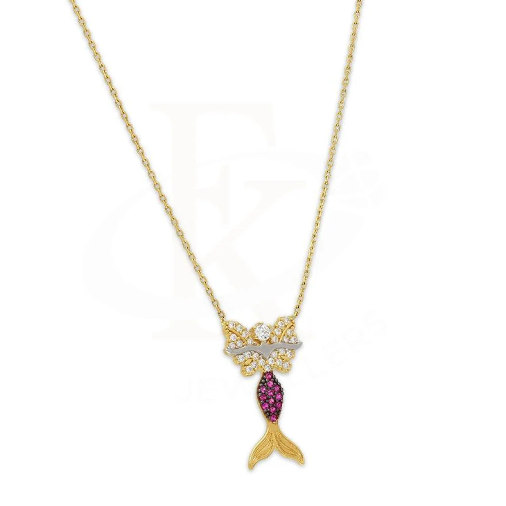 Dual Tone Gold Mermaid Necklace 18Kt - Fkjnkl18K3047 Necklaces