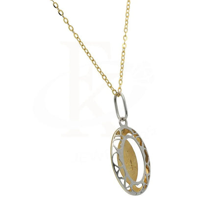 Dual Tone Gold Necklace (Chain With Oval Shaped Mashallah Pendant) 18Kt - Fkjnkl18K2493 Necklaces