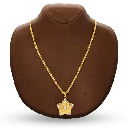 Dual Tone Gold Necklace (Chain With Star Shaped Pendant) 22Kt - Fkjnkl22K2738 Necklaces