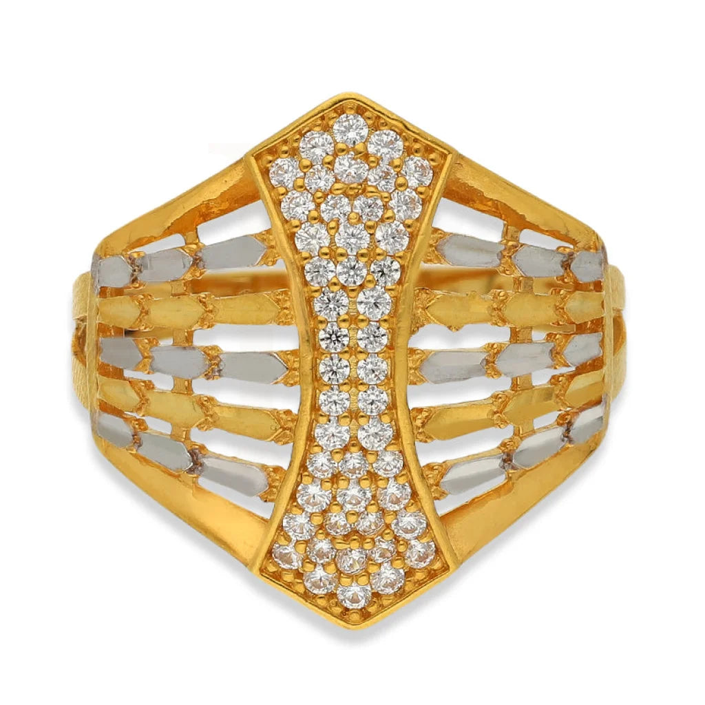 Dual Tone Gold Ring 22Kt - Fkjrn22K3836 Rings