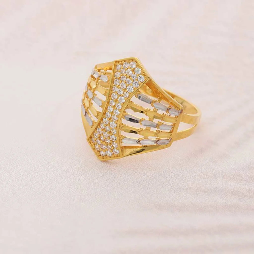 Dual Tone Gold Ring 22Kt - Fkjrn22K3836 Rings