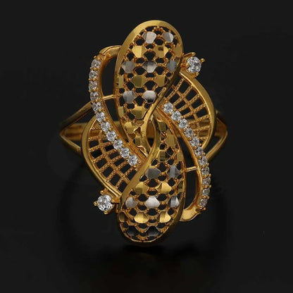 Dual Tone Gold Ring 22Kt - Fkjrn22K3837 Rings