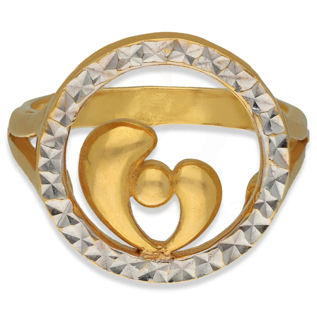 Dual Tone Gold Round Shaped Ring 22Kt - Fkjrn22K3871 Rings