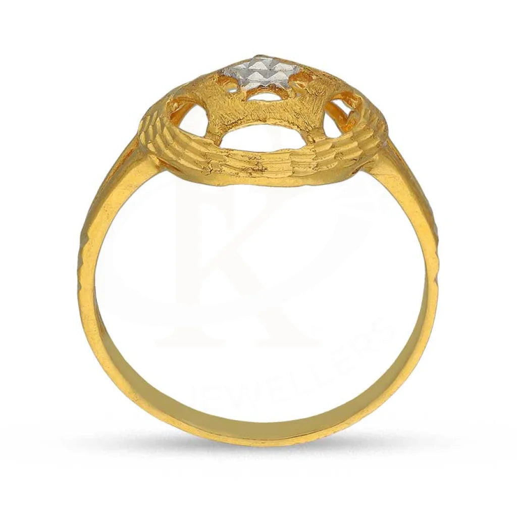 Dual Tone Gold Round Shaped Star Ring 22Kt - Fkjrn22K3714 Rings