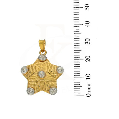 Dual Tone Gold Star Shaped Pendant 22Kt - Fkjpnd22K2738 Pendants