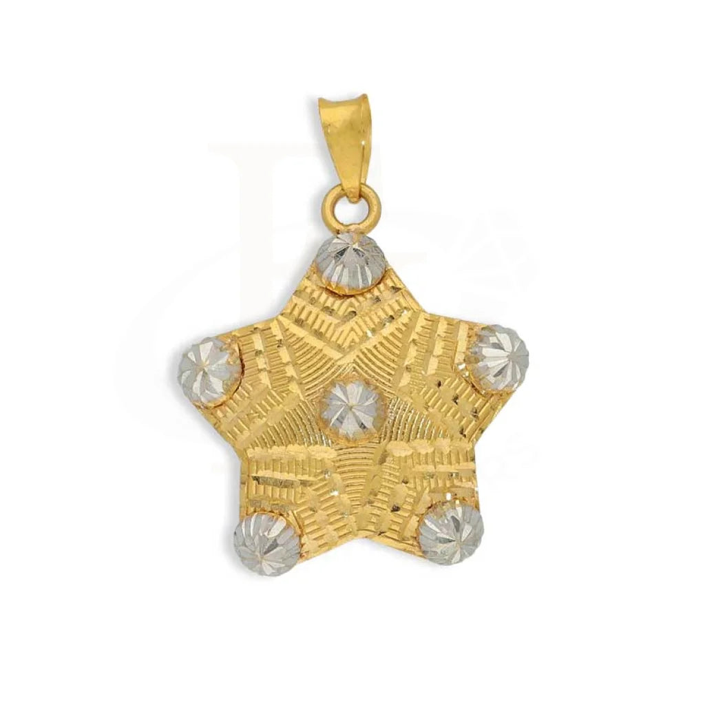 Dual Tone Gold Star Shaped Pendant 22Kt - Fkjpnd22K2738 Pendants