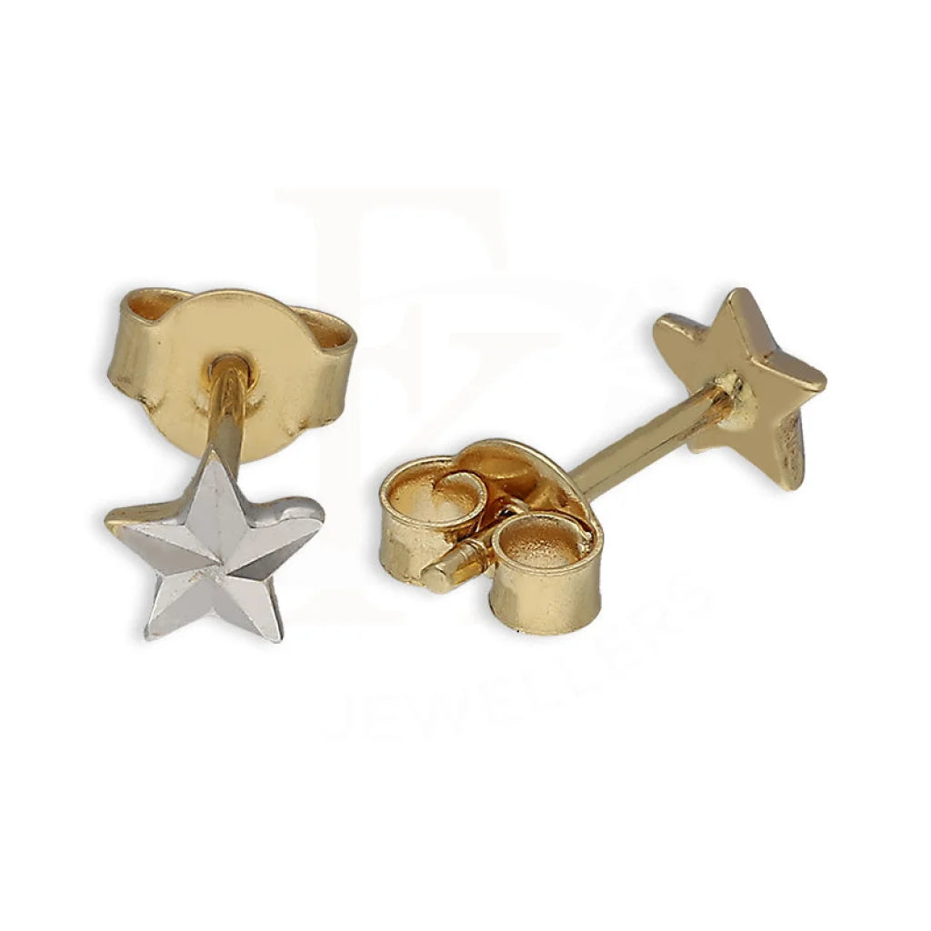 Dual Tone Gold Star Stud Earrings 18Kt - Fkjern18K5532