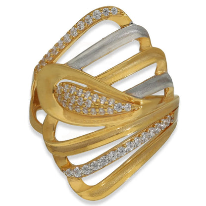 Dual Tone Gold Symmetry Ring 22Kt - Fkjrn22K3874 Rings