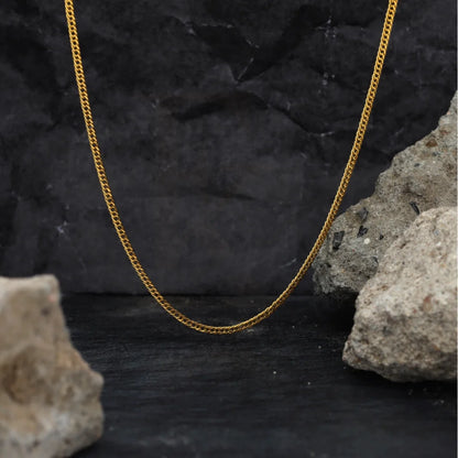 Gold 22 Inches Curb Chain 21KT - FKJCN21KM9195