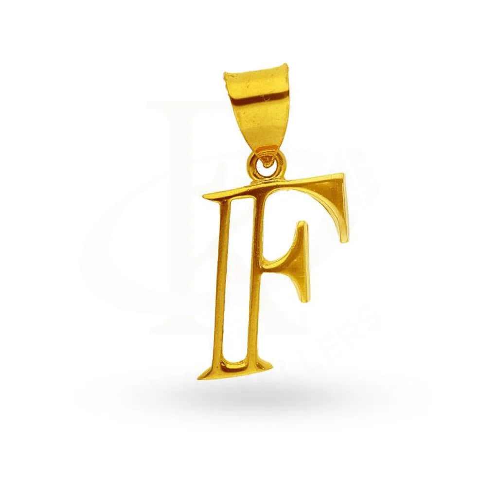 Gold Alphabet Pendant 18Kt - Fkjpnd1625 F Pendants