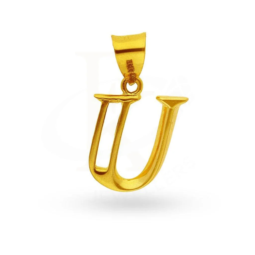 Gold Alphabet Pendant 18Kt - Fkjpnd1625 U Pendants