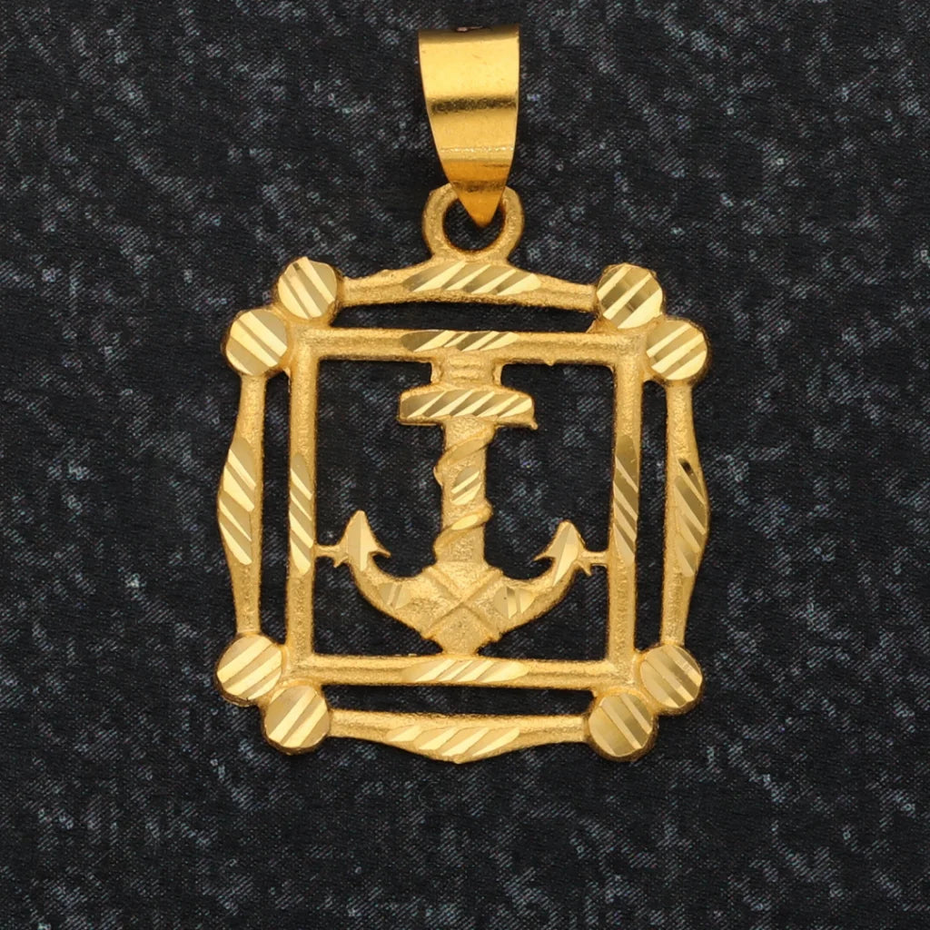 Gold Anchor In Photo Frame Pendant 21Kt - Fkjpnd21Km8607 Pendants