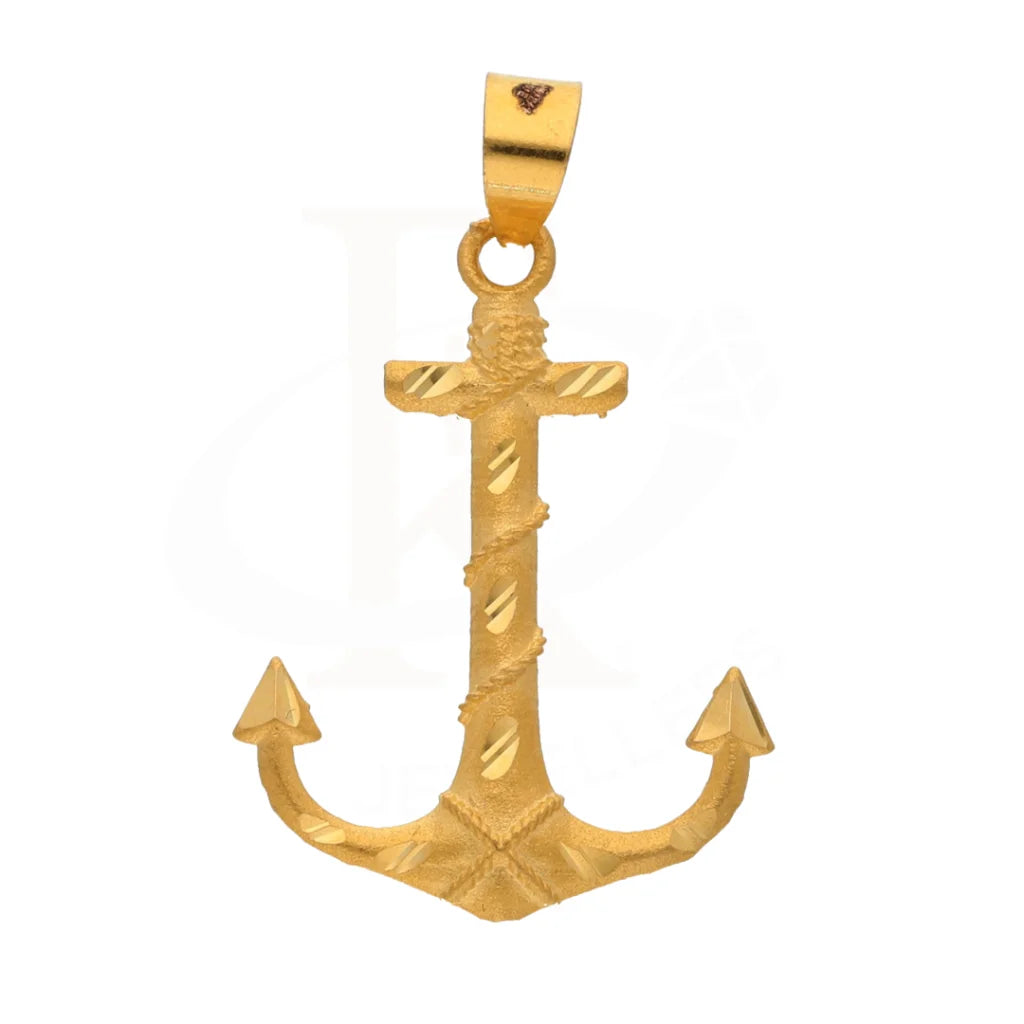 Gold Anchor Shaped Pendant 21Kt - Fkjpnd21K8570 Pendants