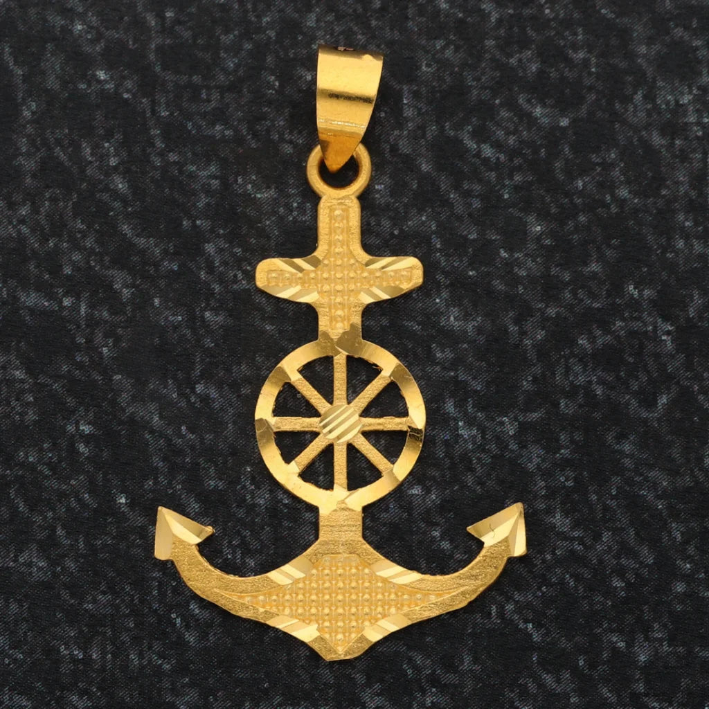 Gold Anchor Shaped Pendant 21Kt - Fkjpnd21K8571 Pendants