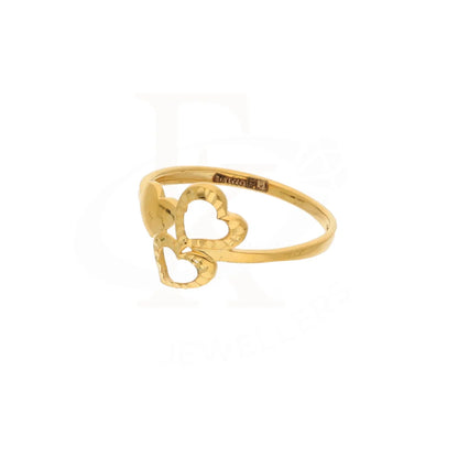 Gold Attached Triple Heart Ring 21Kt - Fkjern18Km8413 Rings