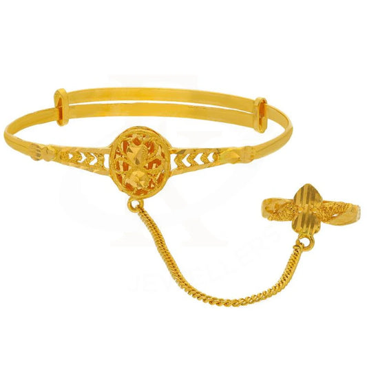 Gold Baby Bangle With Ring In 22Kt - Fkjbng22K1907 Bangles