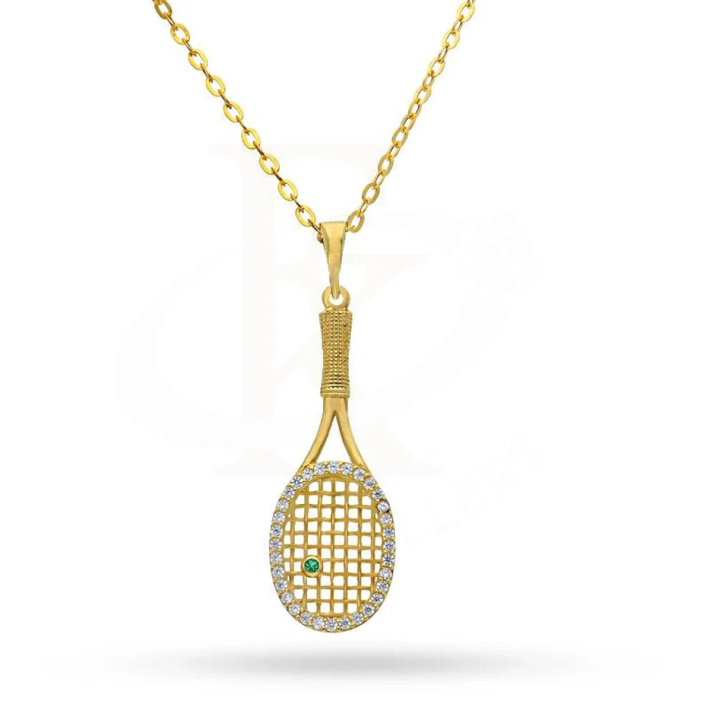 Gold Badminton Necklace (Chain With Pendant) 18Kt - Fkjnkl1503 Necklaces