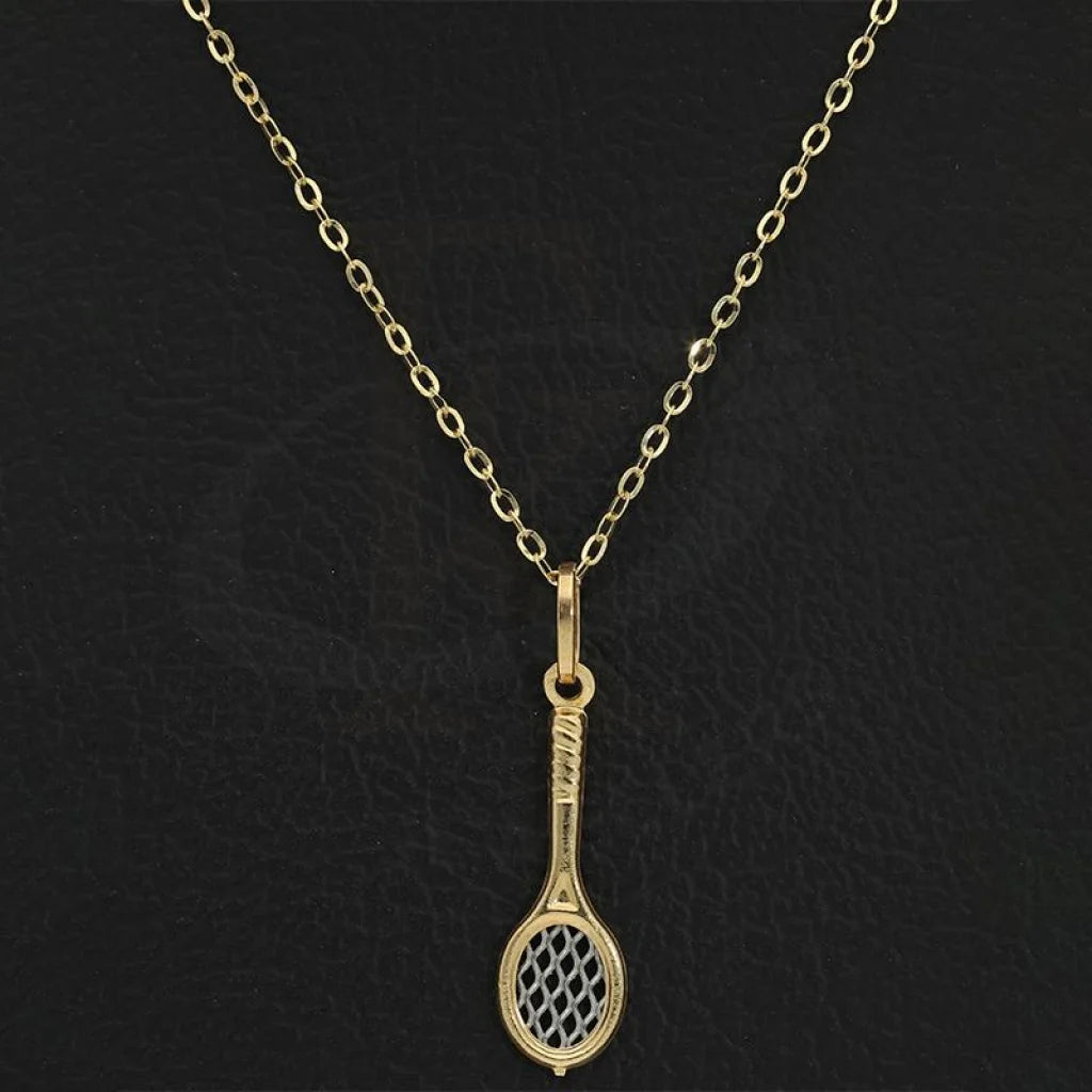 Gold Badminton Racket Necklace (Chain With Pendant) 18Kt - Fkjnkl18K2514 Necklaces