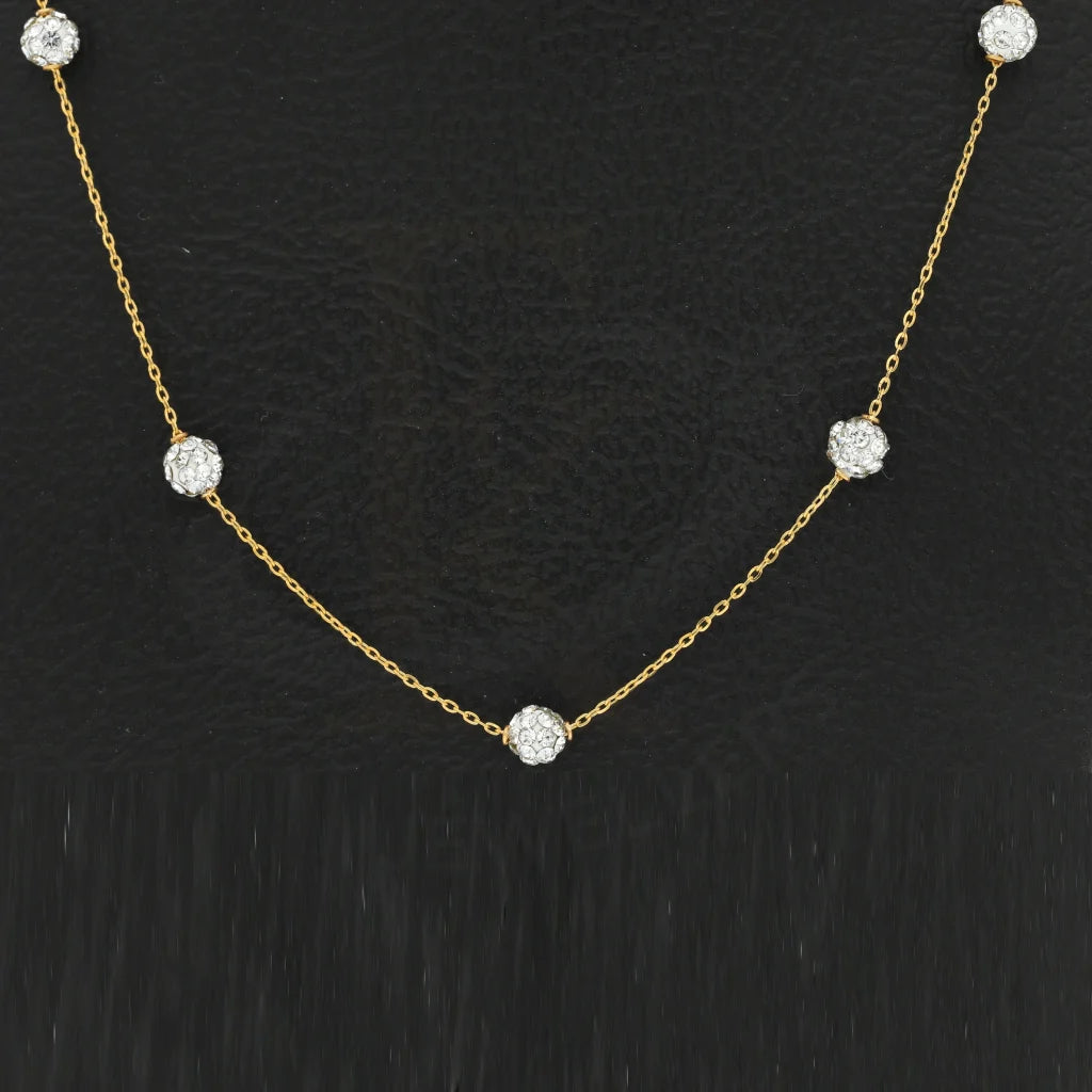 Gold Ball Shaped Necklace 21Kt - Fkjnkl21K2875 Necklaces