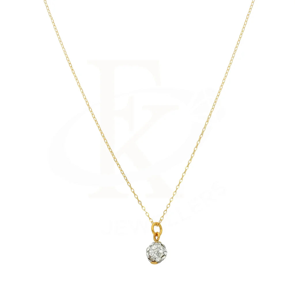 Gold Ball Shaped Necklace 21Kt - Fkjnkl21K2877 Necklaces