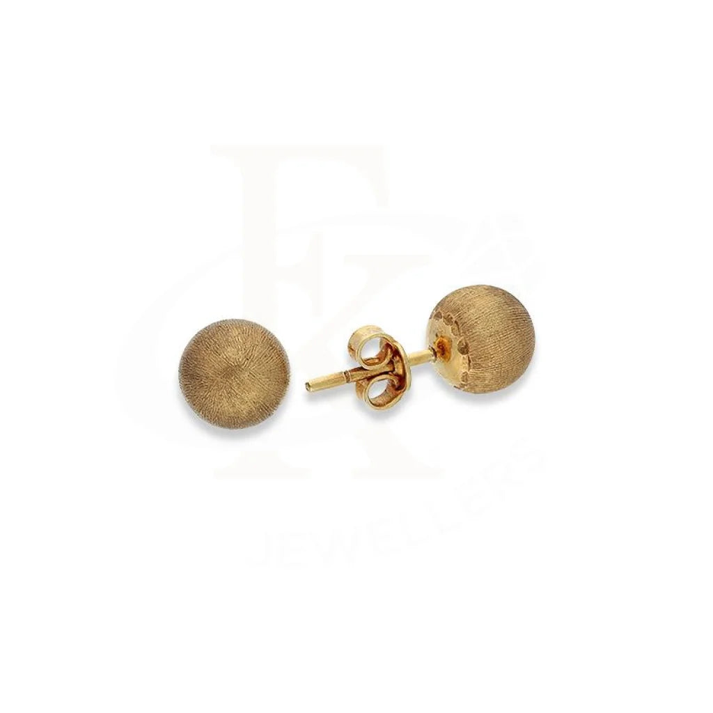 Gold Ball Shaped Stud Earrings 18Kt - Fkjern18K2249