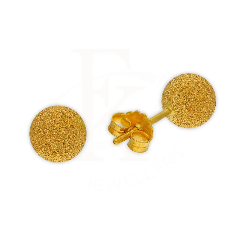 Gold Ball Shaped Stud Earrings 22Kt - Fkjern22K3123